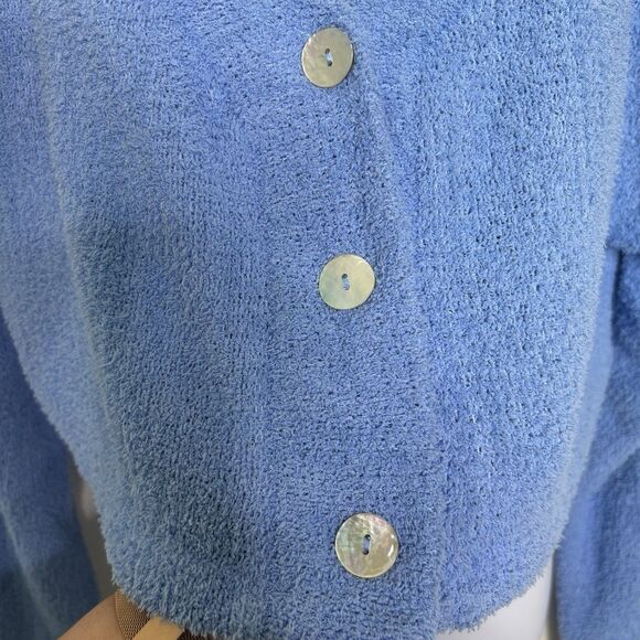 Wild Fable Women's Sz XL Cropped Cardigan Sweater Azure Blue Button Front New - Picture 2 of 6